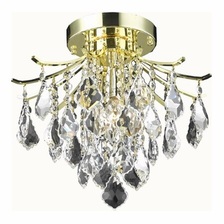 CLING 12 in. Amelia 3 Lights Flush Mount Ceiling Light; Gold CL2943793